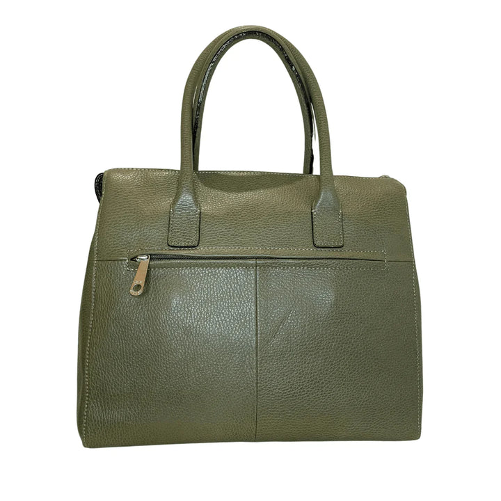 Achterkant van de Gigi Fratelli ROM0037 Business shopper 13 inch donkergroen #kleur_donkergroen