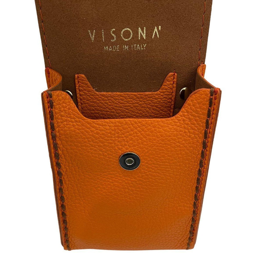 Binnenkant Plinio Mandarino 20628 leren telefoonschoudertas orange #kleur_orange