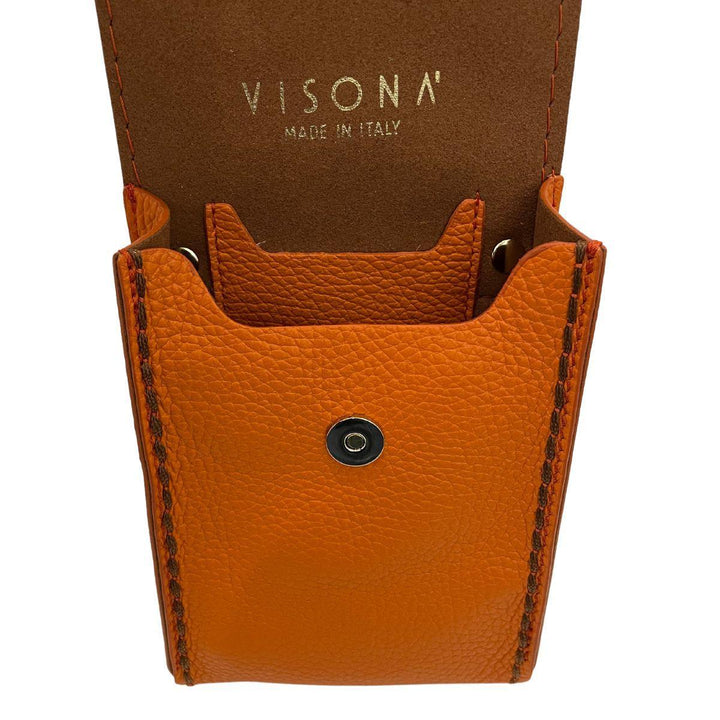 Binnenkant Plinio Mandarino 20628 leren telefoonschoudertas orange #kleur_orange