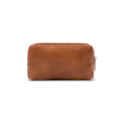 Achterkant kleine toilettas #kleur_cognac 