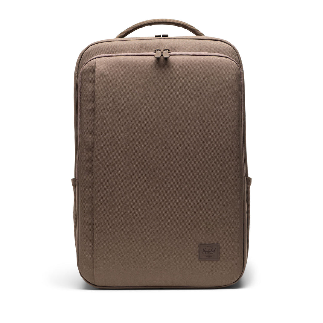 Voorkant Herschel Kaslo Tech laptoprugzak #kleur_light-brown
