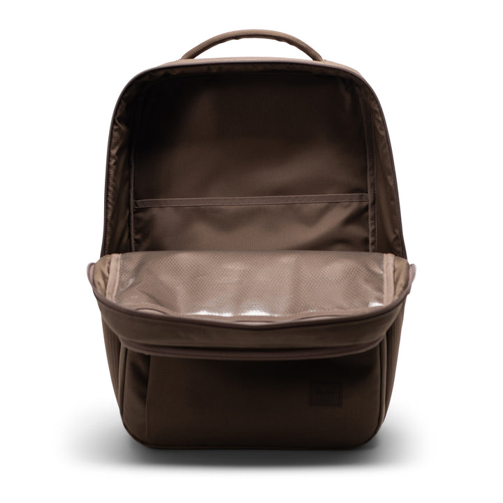 Binnenkant Herschel Kaslo Tech laptoprugzak #kleur_light-brown