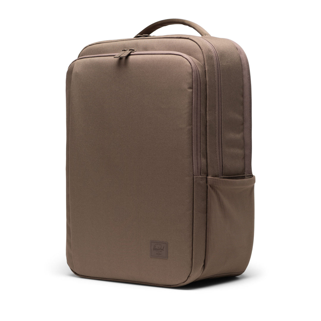 Voorzijde Herschel Kaslo Tech laptoprugzak #kleur_light-brown