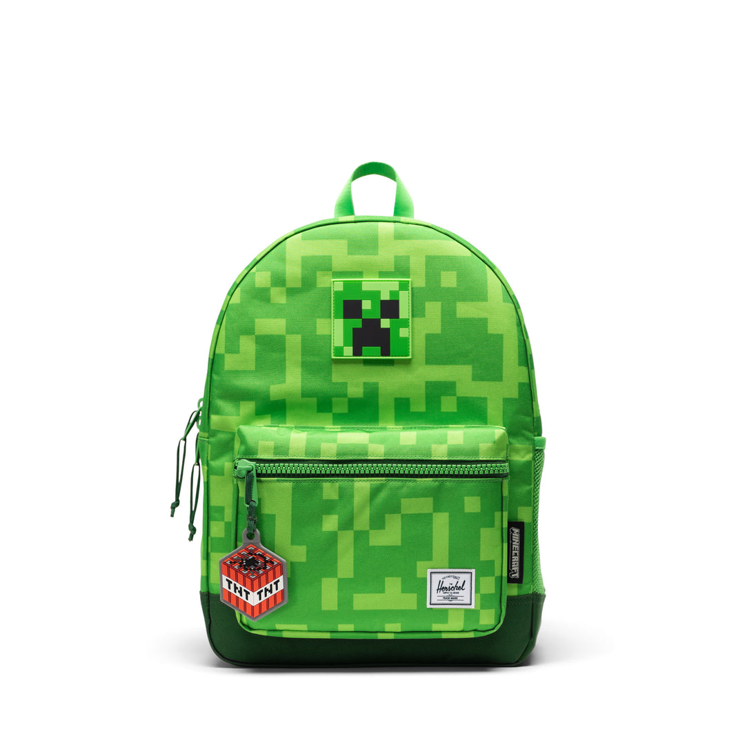 Voorkant Herschel Kids rugzak #kleur_minecraft-creeper