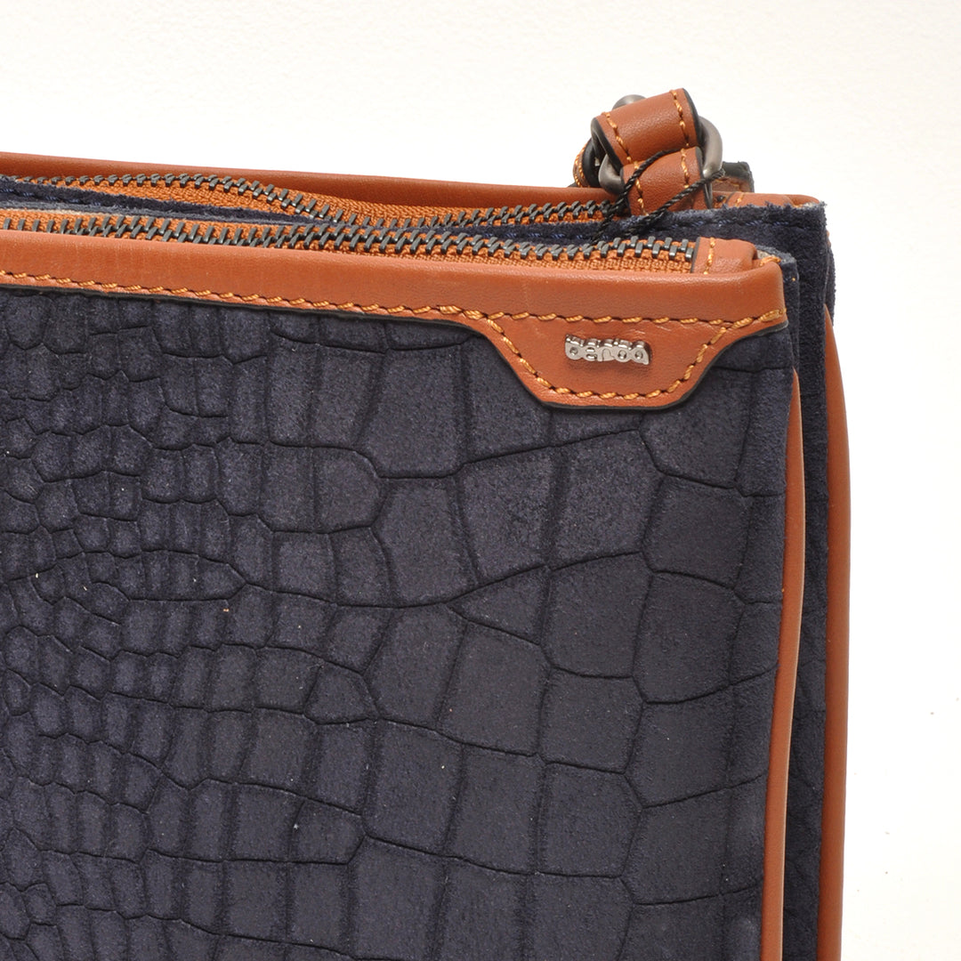 Details van het Suede van de Berba crossbody tas Navy #kleur_navy