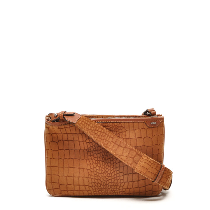 Voorkant van de Berba crossbody tas camel #kleur_camel