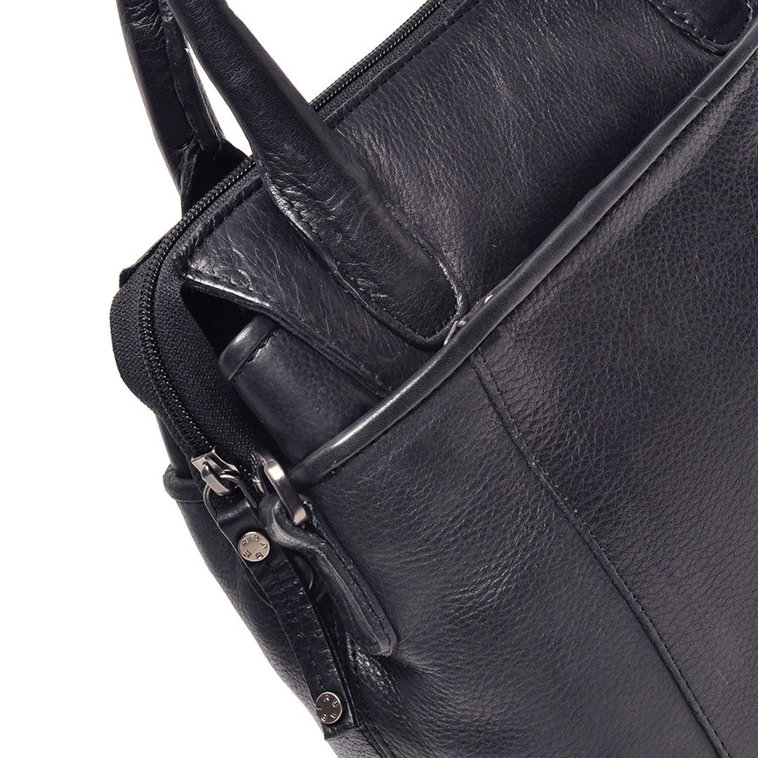 Details van het leer Berba Lucca handtas Navy #kleur_navy
