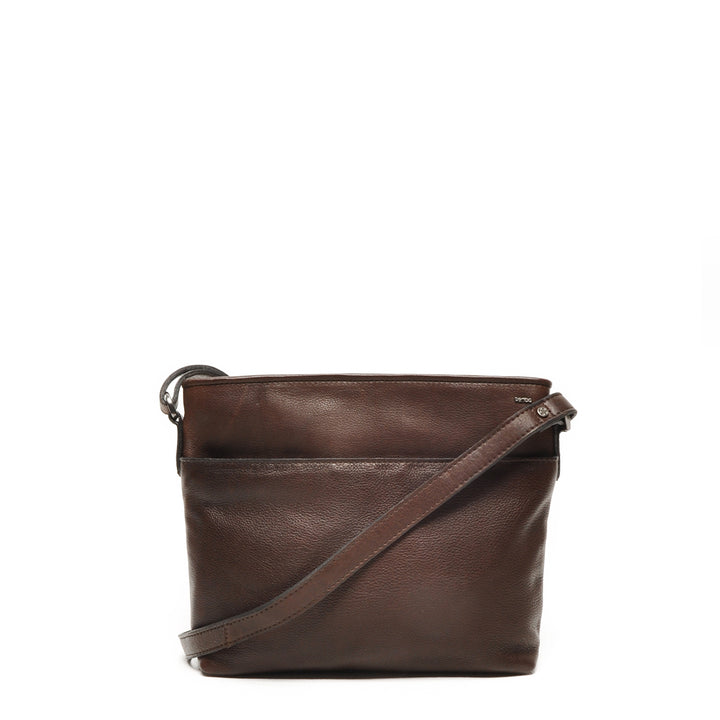 Voorkant van de Berba Lucca 335-440 crossover tas #kleur_donkerbruin
