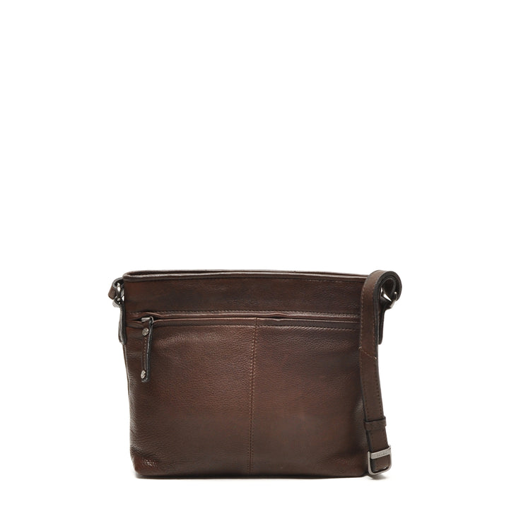 Achterkant van de Berba Lucca 335-440 crossover tas #kleur_donkerbruin