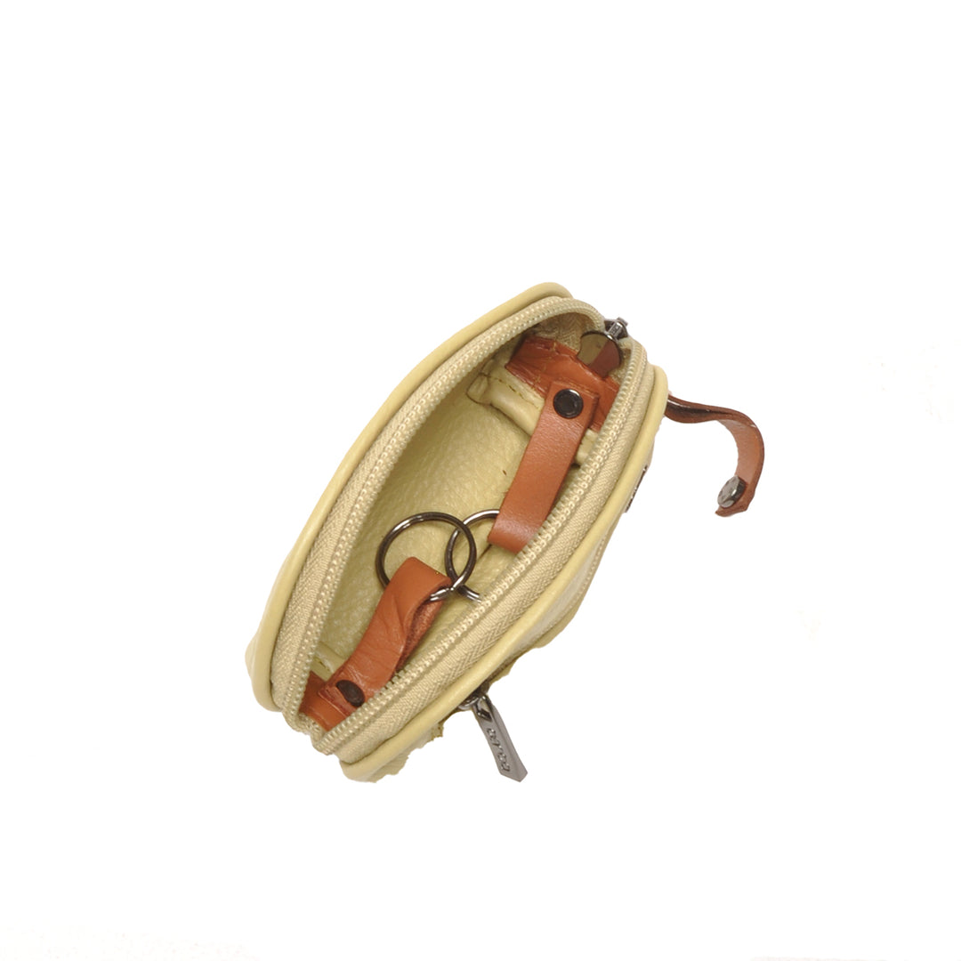 Binnenkant van de Berba sleuteletui in de kleur banana #kleur_banana