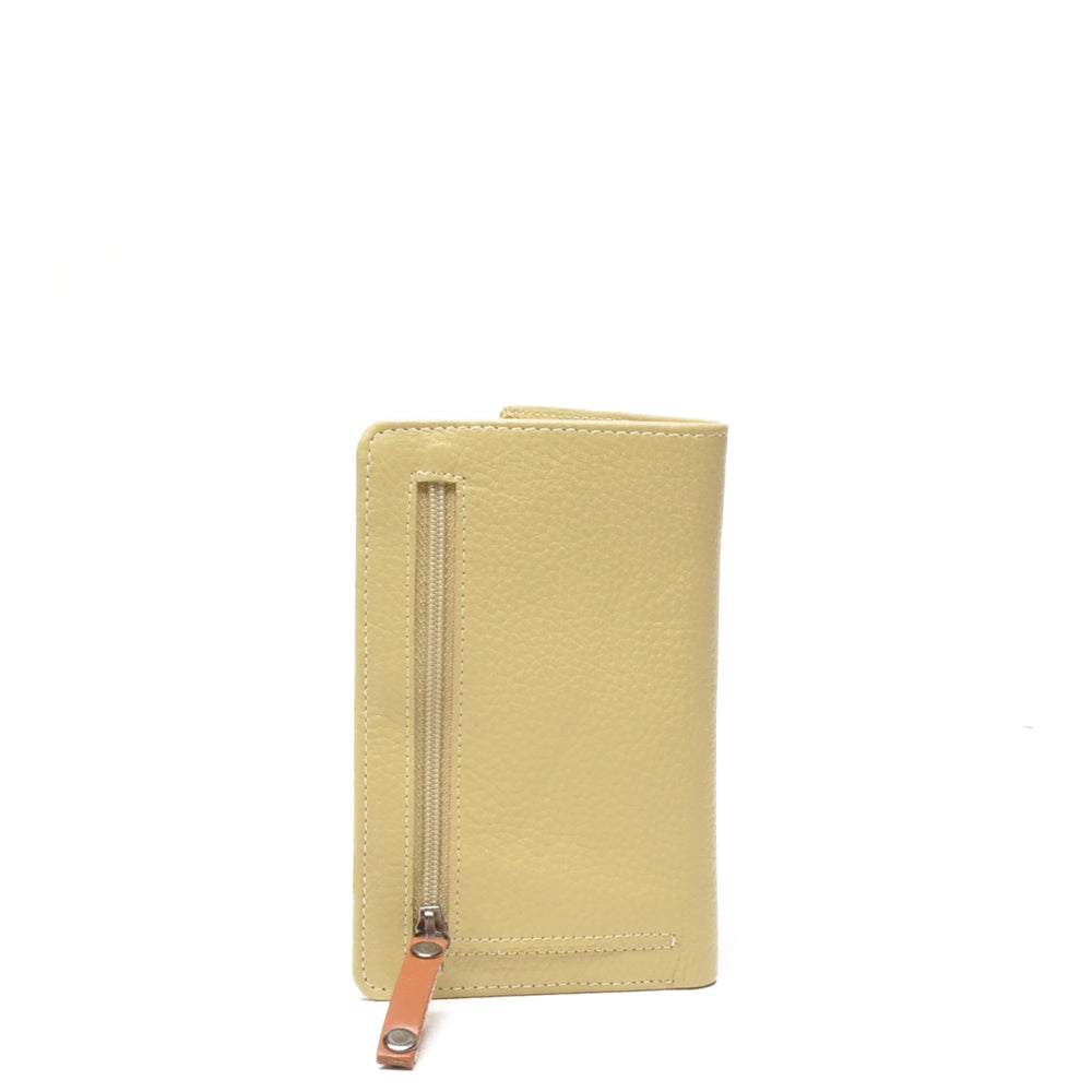 Achterkant van de Berba portemonnee in de kleur Banana #kleur_banana