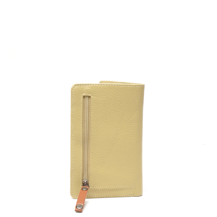 Achterkant van de Berba portemonnee in de kleur Banana #kleur_banana