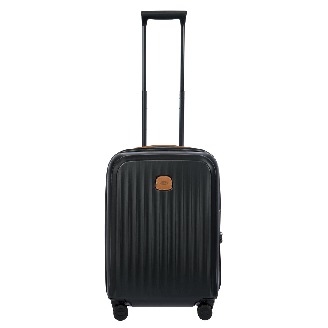 Voorkant van de Bric's Taormina handbagage koffer zwart #kleur_zwart