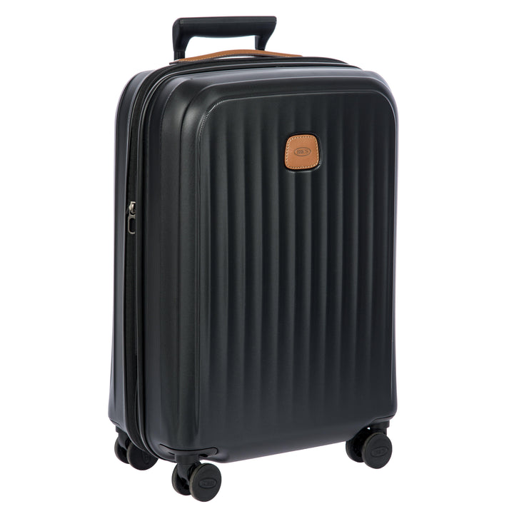 Voorzijde van de Bric's Taormina handbagage koffer zwart #kleur_zwart