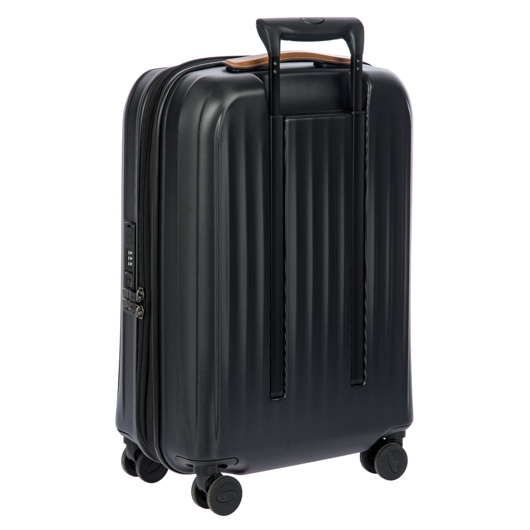Achterkant van de Bric's Taormina handbagage koffer zwart #kleur_zwart