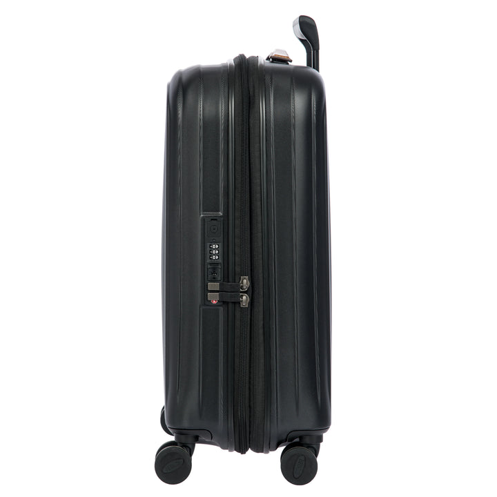 Zijkant van de Bric's Taormina handbagage koffer zwart #kleur_zwart