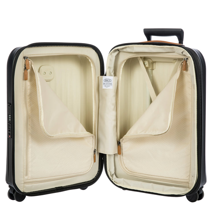 Binnenkant van de Bric's Taormina handbagage koffer zwart #kleur_zwart
