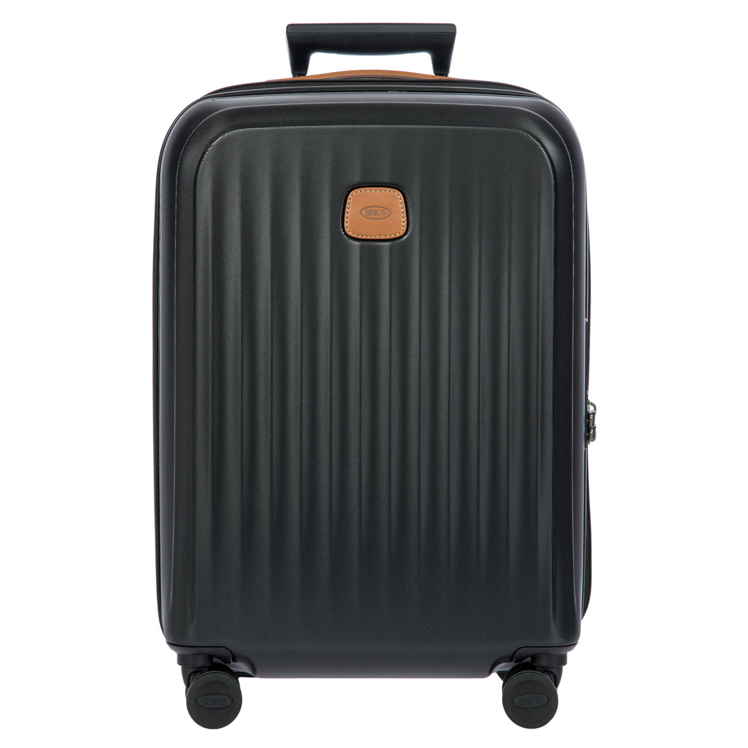 Voorkant van de Bric's Taormina handbagage koffer zwart #kleur_zwart