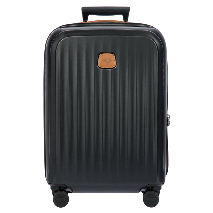 Voorkant van de Bric's Taormina handbagage koffer zwart #kleur_zwart