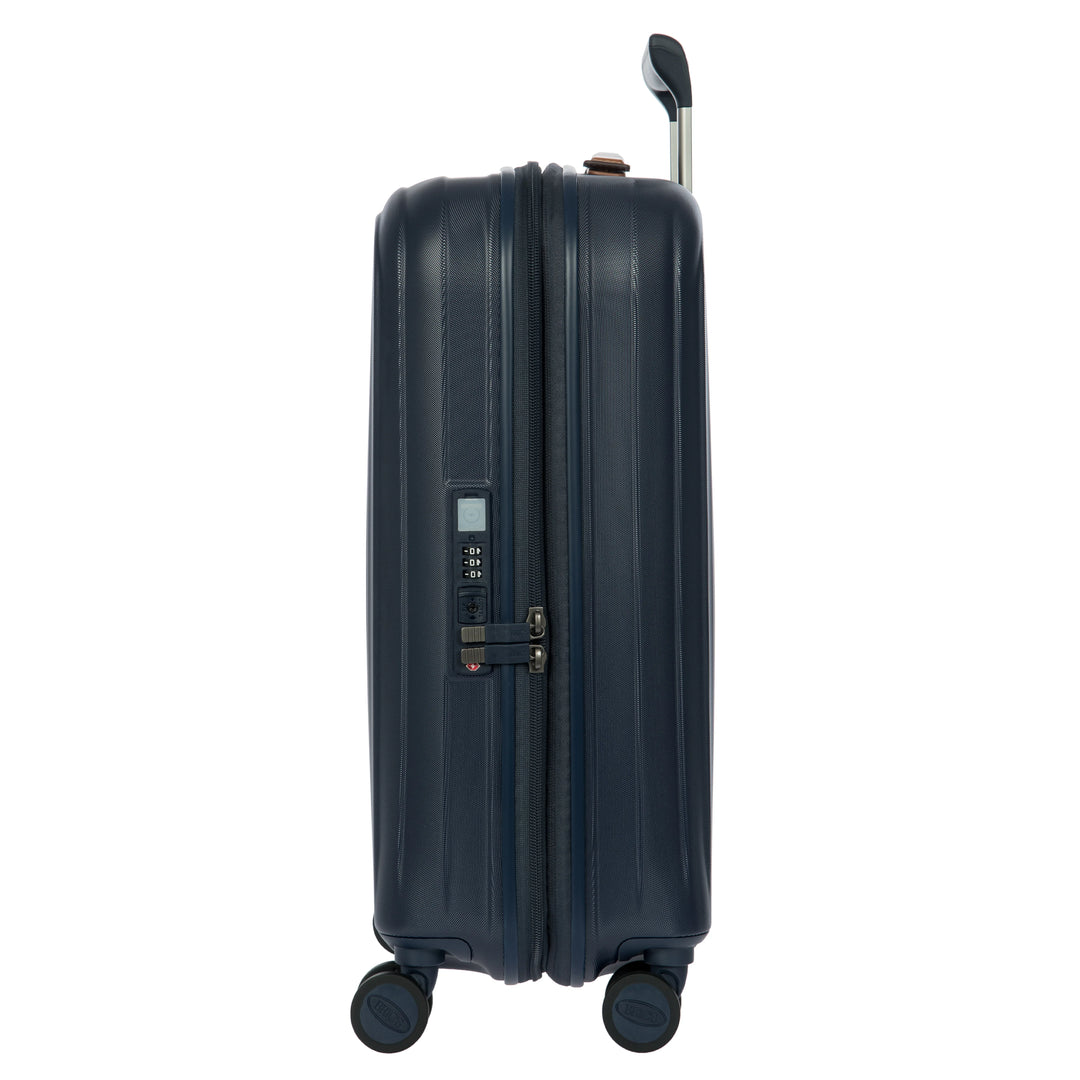 Zijkant van de Bric's Taormina handbagage koffer navy #kleur_navy