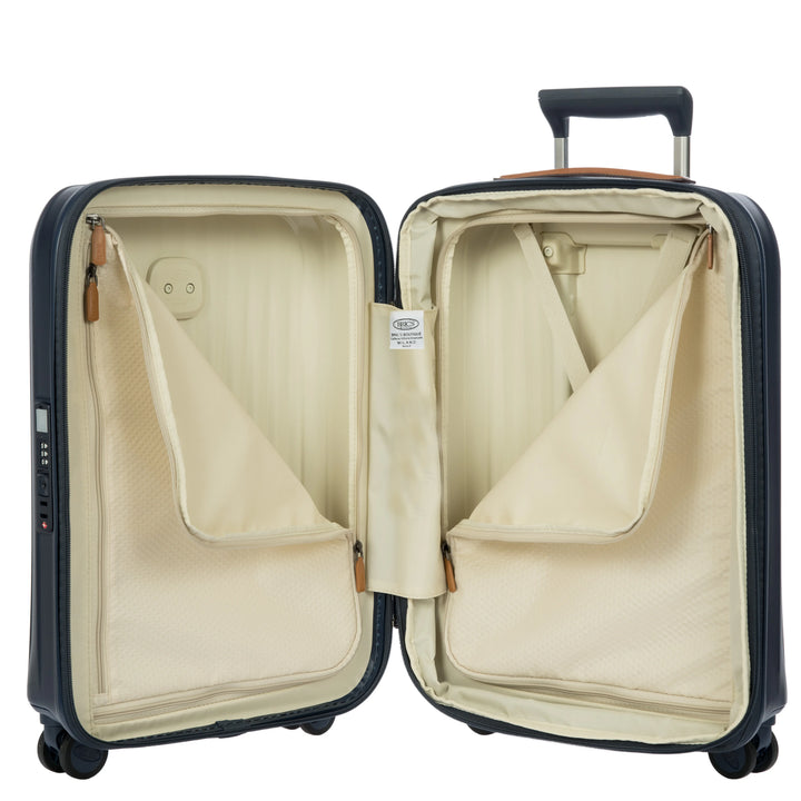 Binnenkant van de Bric's Taormina handbagage koffer navy #kleur_navy