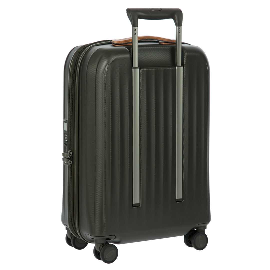 Achterkant van de Bric's Taormina handbagage koffer olijf #kleur_olijf