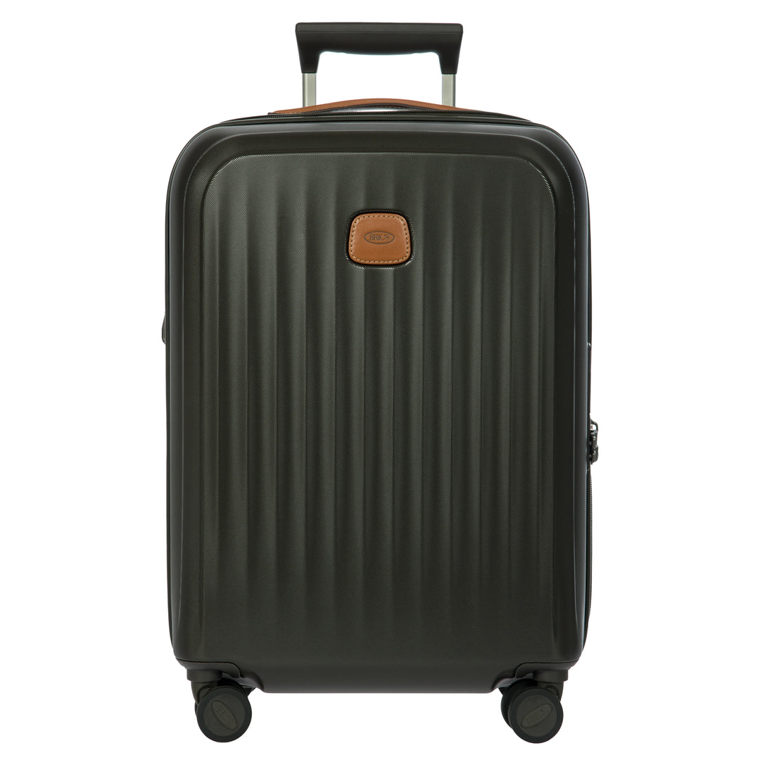 Voorkant van de Bric's Taormina handbagage koffer olijf #kleur_olijf