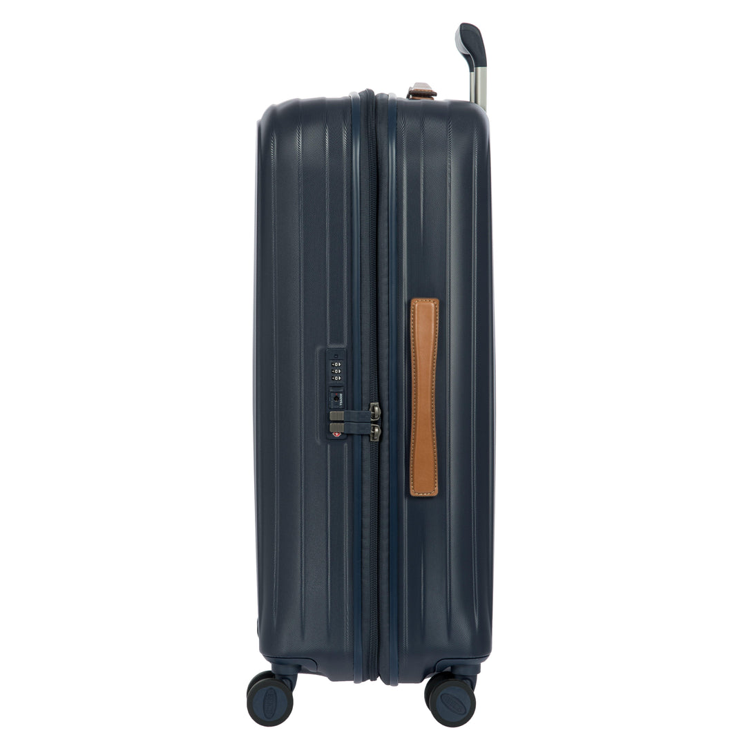 Zijkant van de Bric's Taormina middelmaat koffer navy #kleur_navy