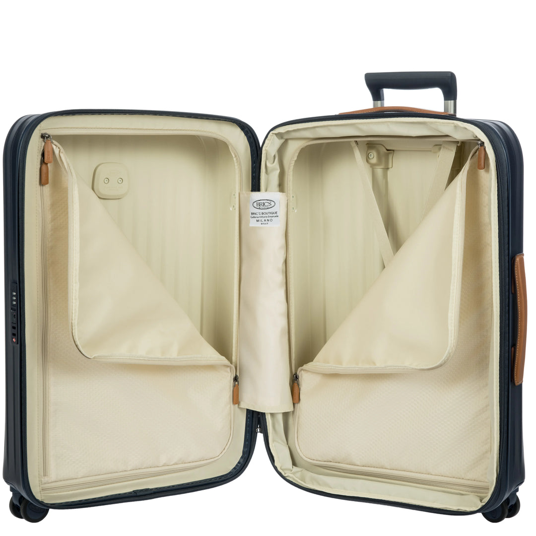 Binnenkant van de Bric's Taormina middelmaat koffer navy #kleur_navy