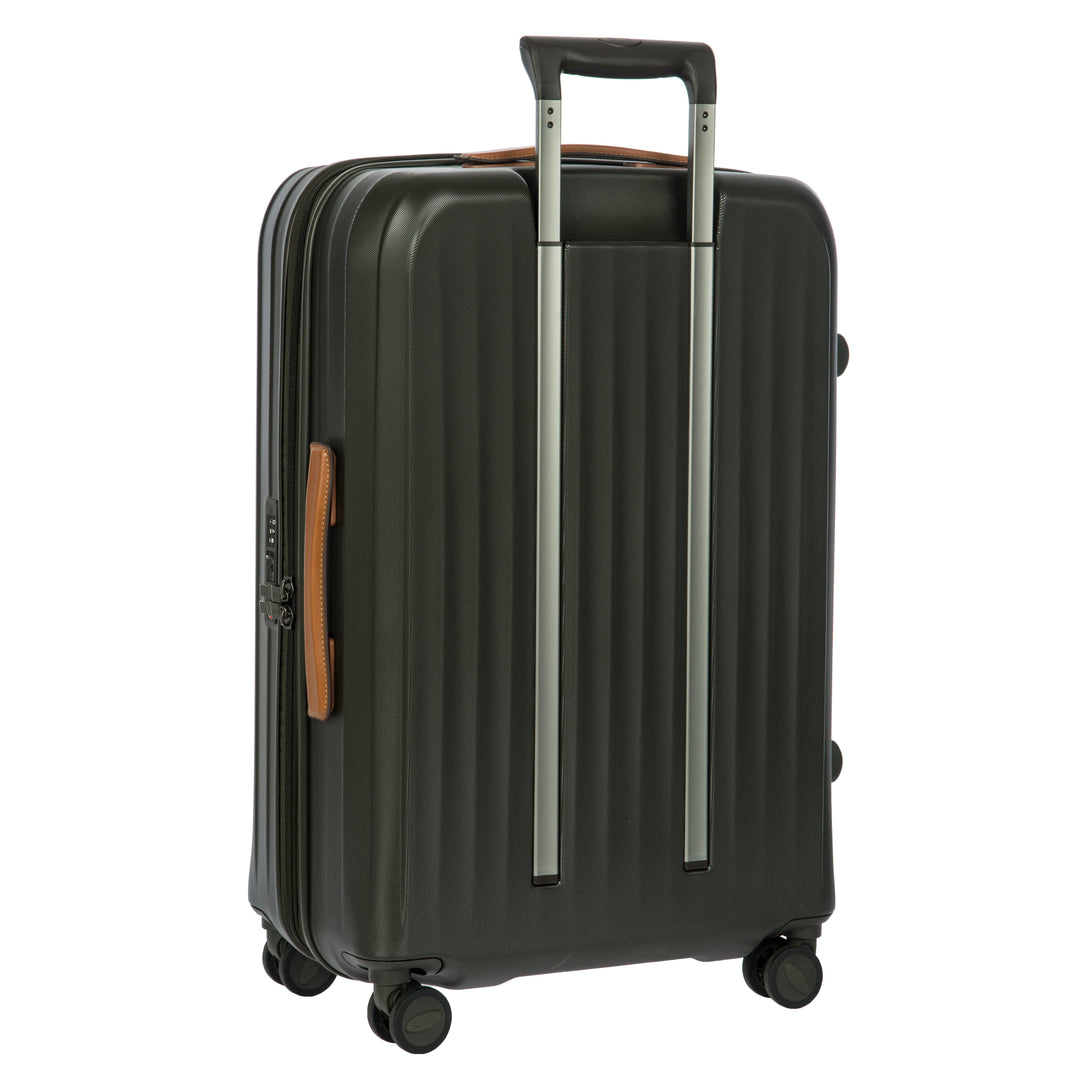 Achterkant van de Bric's Taormina middelmaat koffer olijf #kleur_olijf