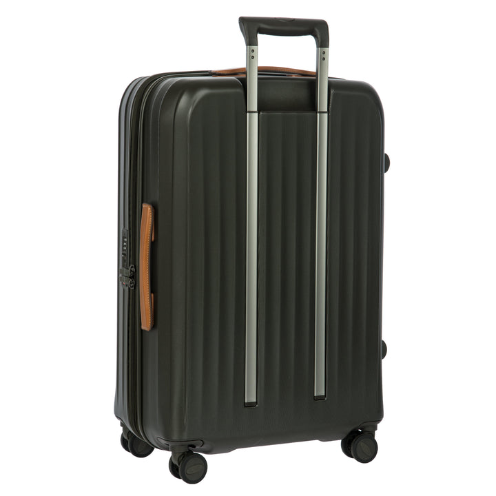 Achterkant van de Bric's Taormina middelmaat koffer olijf #kleur_olijf