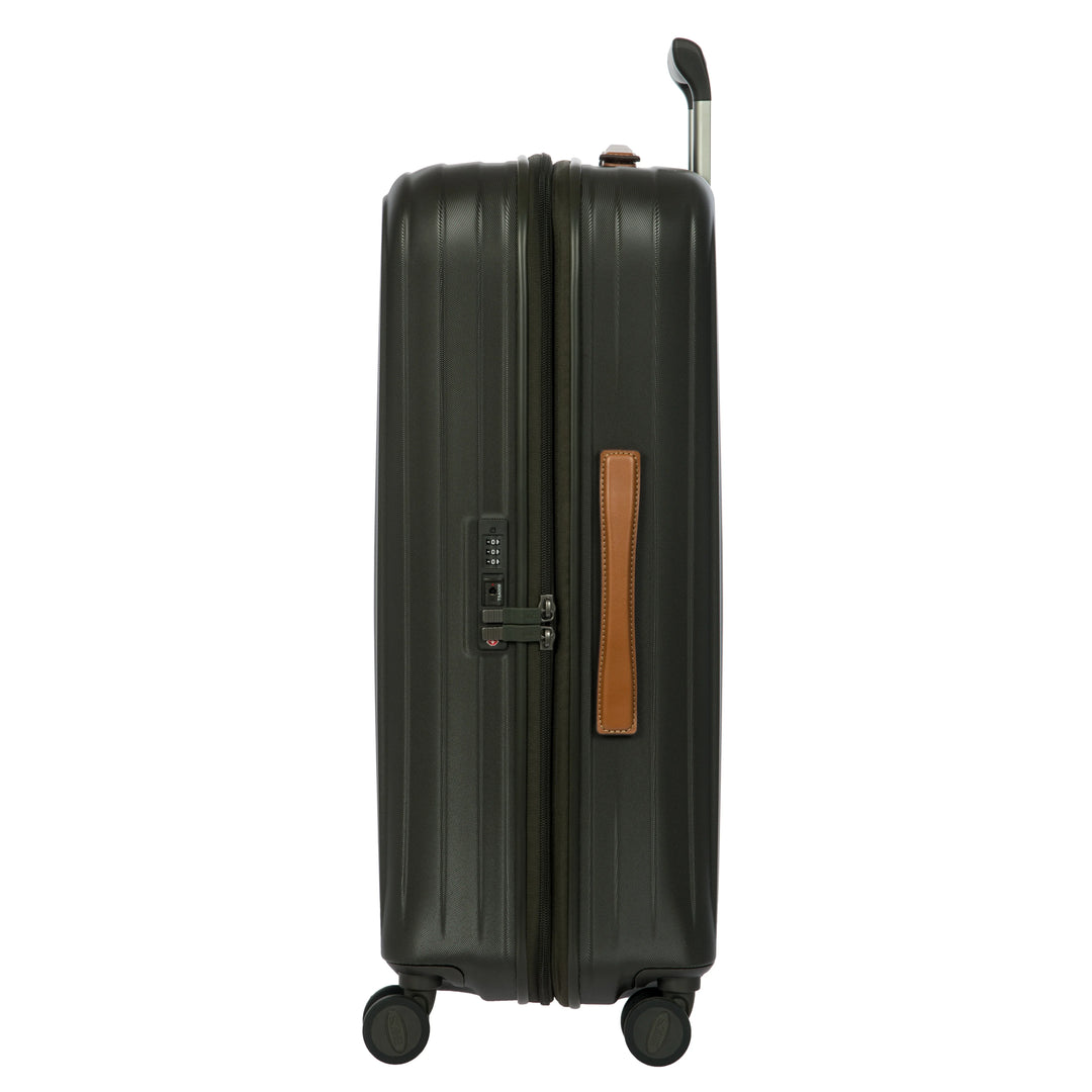 Zijkant van de Bric's Taormina middelmaat koffer olijf #kleur_olijf