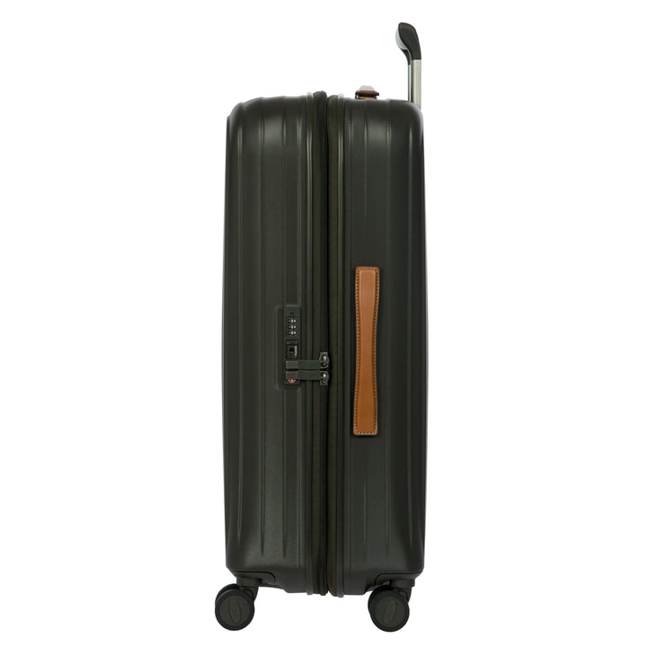 Zijkant van de Bric's Taormina middelmaat koffer olijf #kleur_olijf