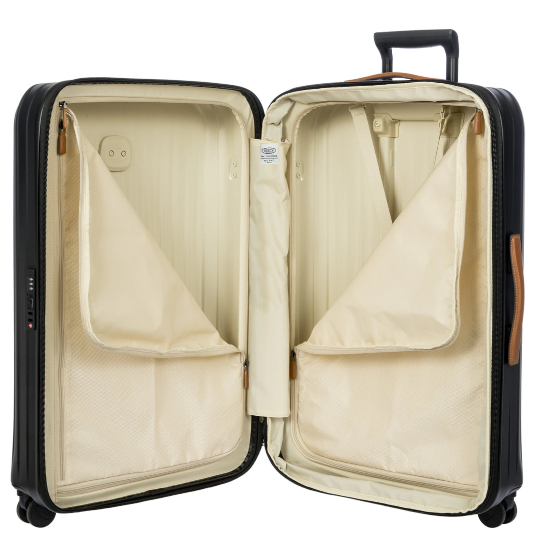 Binnenkant van de Bric's Taormina middelmaat koffer zwart #kleur_zwart
