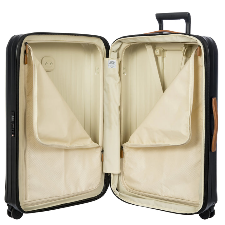 Binnenkant van de Bric's Taormina middelmaat koffer zwart #kleur_zwart