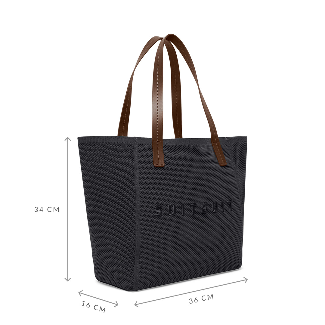 Afmetingen van de SUITSUIT Flyknit schoudertas in black olive #kleur_black-olive