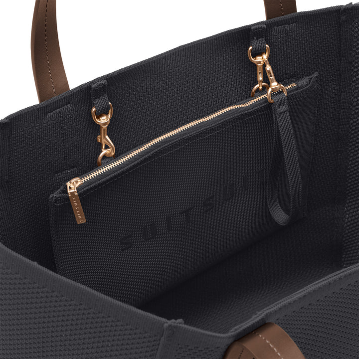 Binnenkant van de SUITSUIT Flyknit schoudertas in black olive #kleur_black-olive
