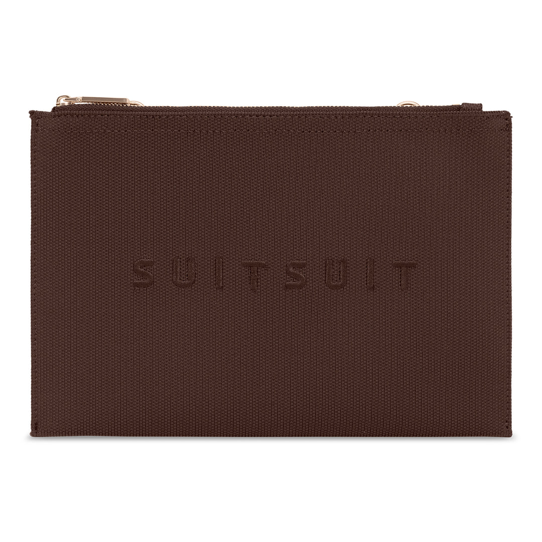 Binnen tas van de SUITSUIT Flyknit schoudertas in chocolade #kleur_chocolade