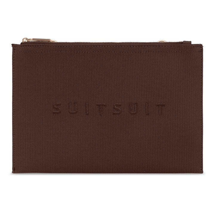 Binnen tas van de SUITSUIT Flyknit schoudertas in chocolade #kleur_chocolade