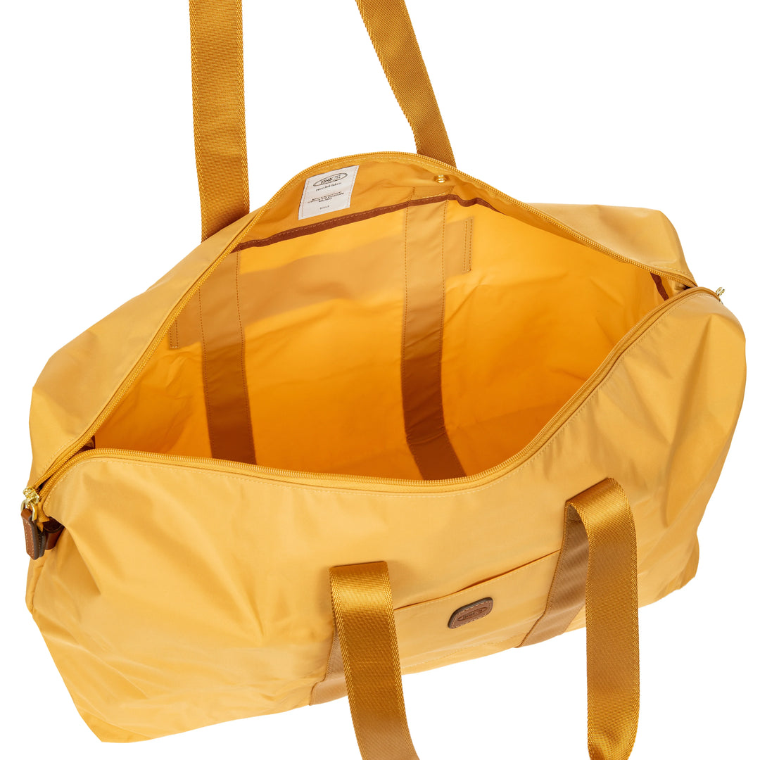 Binnenkant van de Bric's 202 weekendtas uit de X-collection in honey #kleur_honey