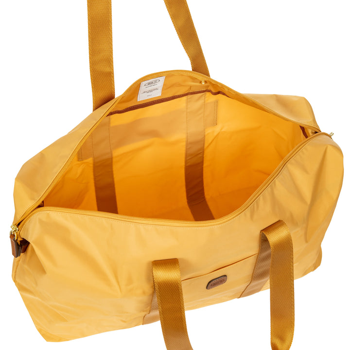 Binnenkant van de Bric's 202 weekendtas uit de X-collection in honey #kleur_honey