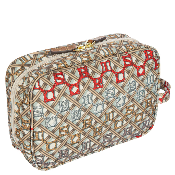 Achterkant van de Bric's toilettas in Macramé #kleur_Macramé