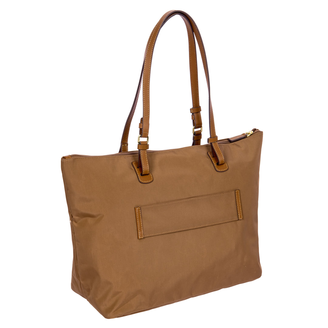 Achterkant van de Grote brics shopper tas #kleur_brownie