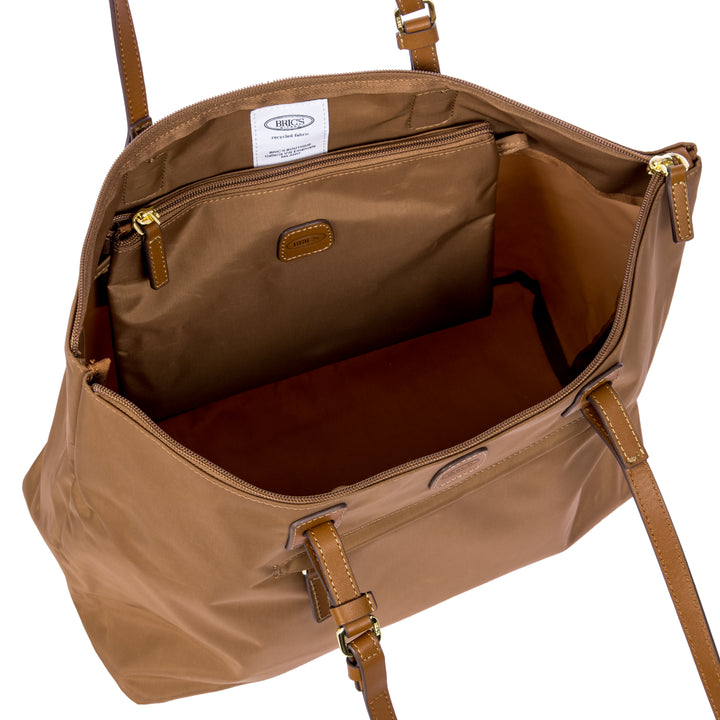 Binnenkant van de Grote brics shopper tas #kleur_brownie