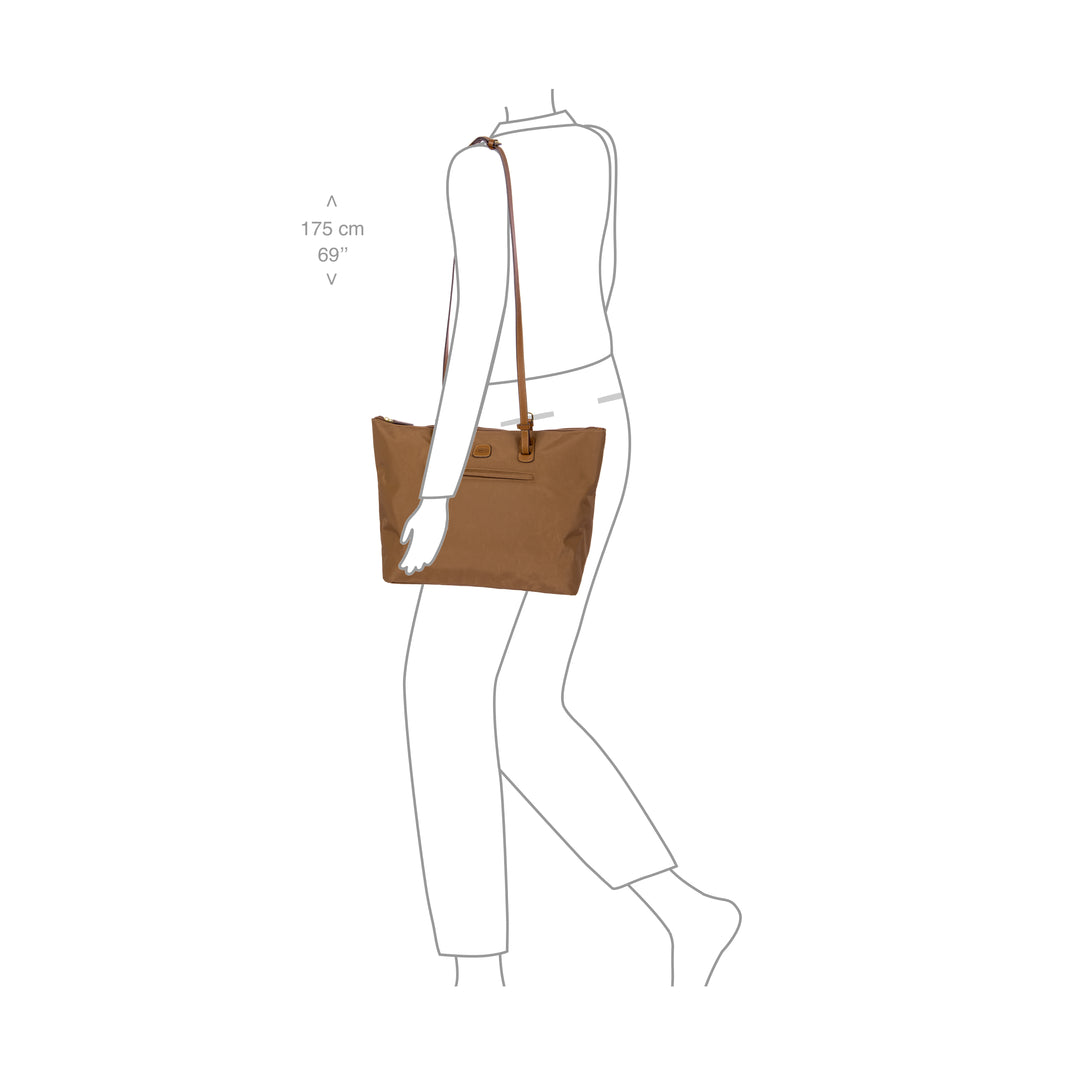 De Grote brics shopper tas in gebruik #kleur_brownie