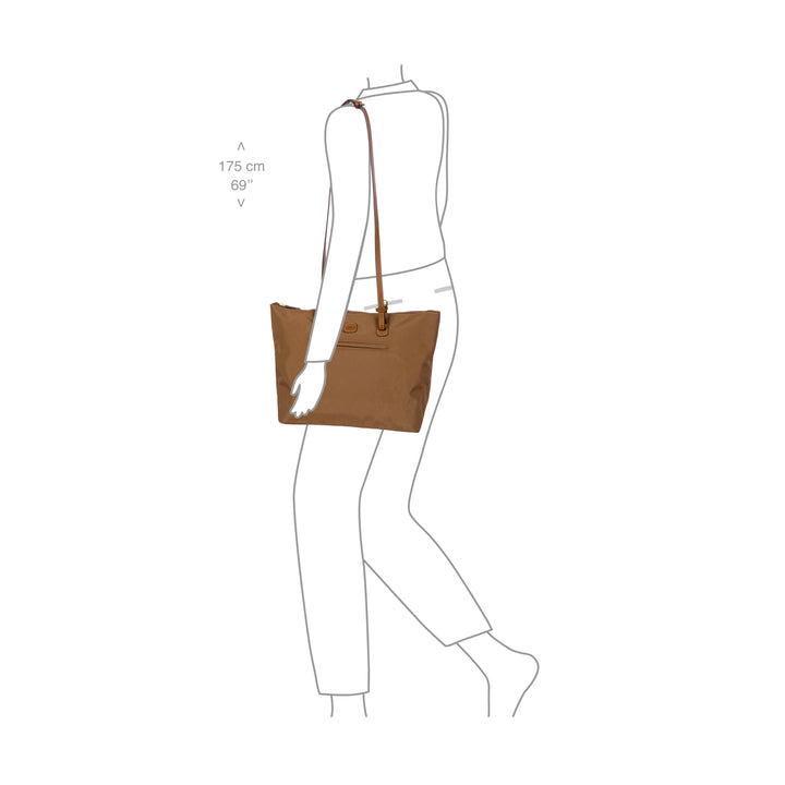 De Grote brics shopper tas in gebruik #kleur_brownie