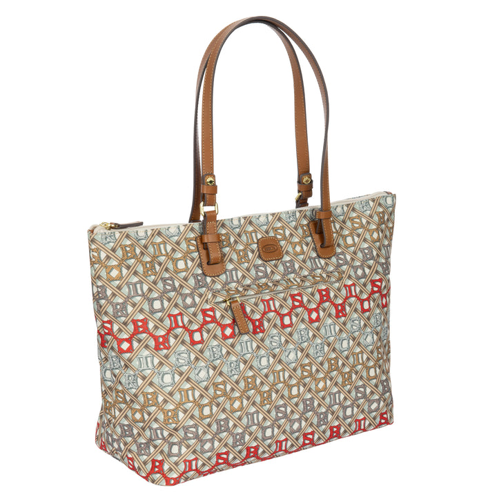 Voorzijde van de Bric's grote shopper in macrame #kleur_macrame