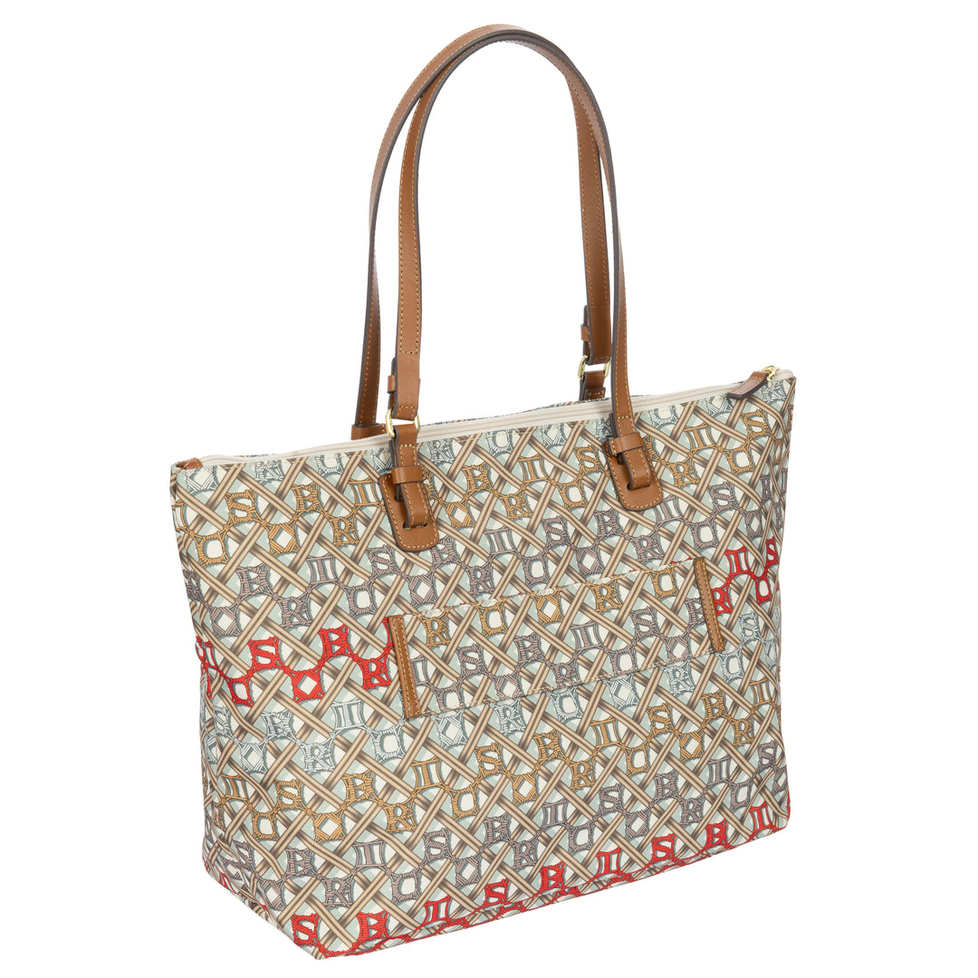 Voorzijde van de Bric's grote shopper in macrame #kleur_macrame