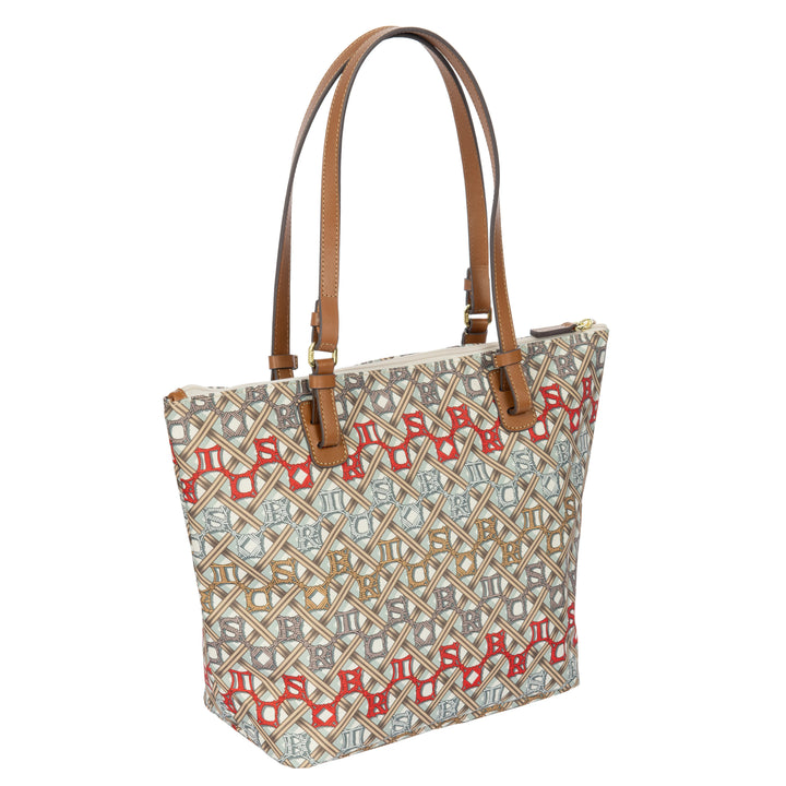 Achterkant van de Bric's middelmaat shopper in Macrame #kleur_macrame