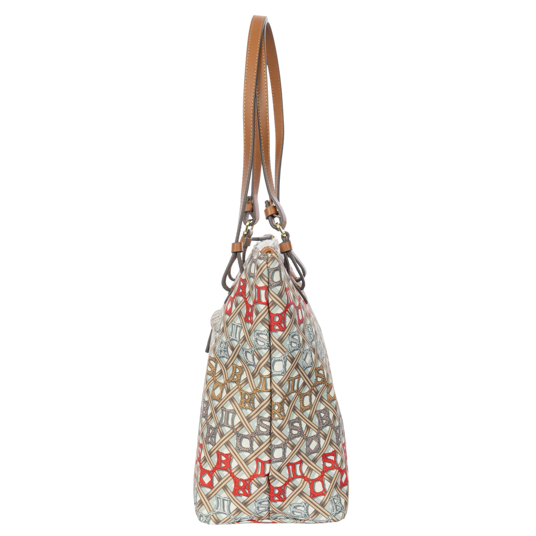 Zijkant van de Bric's middelmaat shopper in Macrame #kleur_macrame
